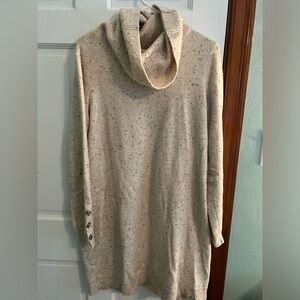 Cowl neck sweater dress